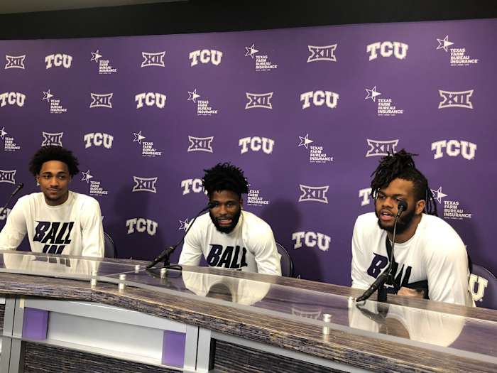 Some of the TCU men's basketball team share their reactions to going to the NCAA tournament.